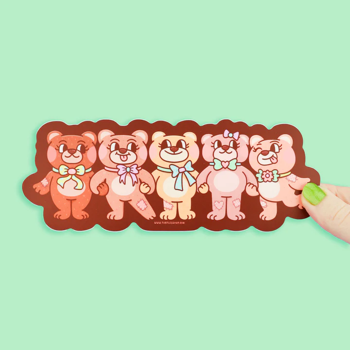 Plushie Bears Long Vinyl Sticker