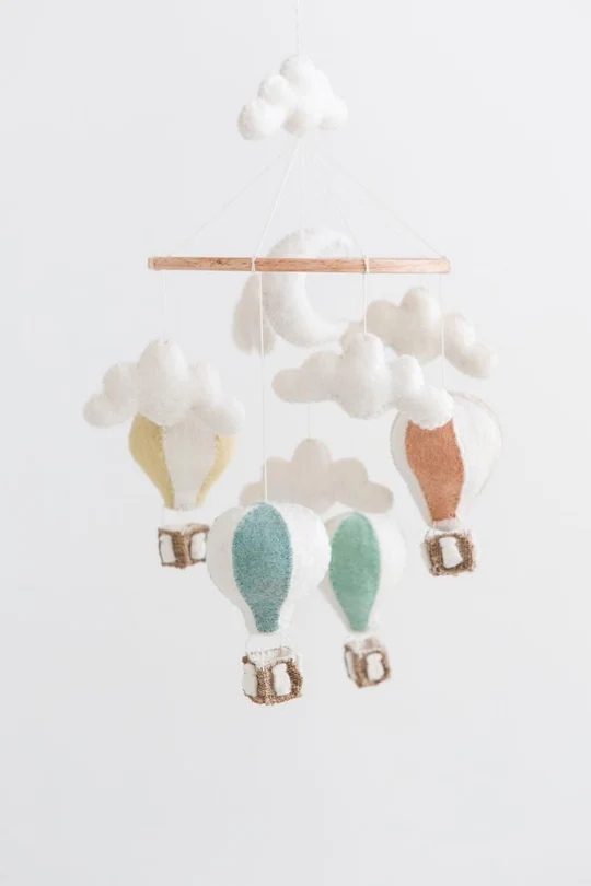 Felted Hot Air Balloon Mobile