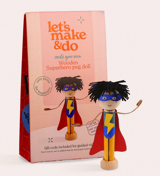 Superhero Wooden Peg Doll
